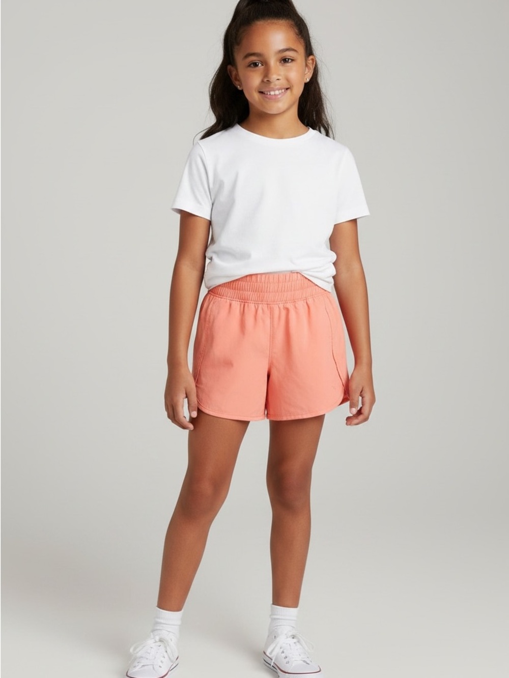 90 Degree By Reflex Girls' Peach Pull-On Athletic Shorts size 7/8